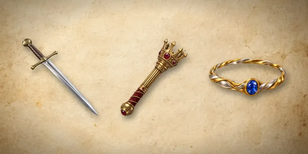 A Longsword, a Sceptre and a Circlet