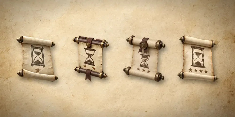 Four hourglasses, from Quick to Instant