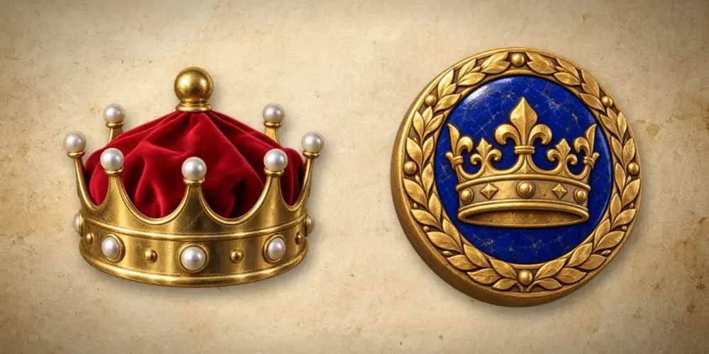 A crown and a crown medallion
